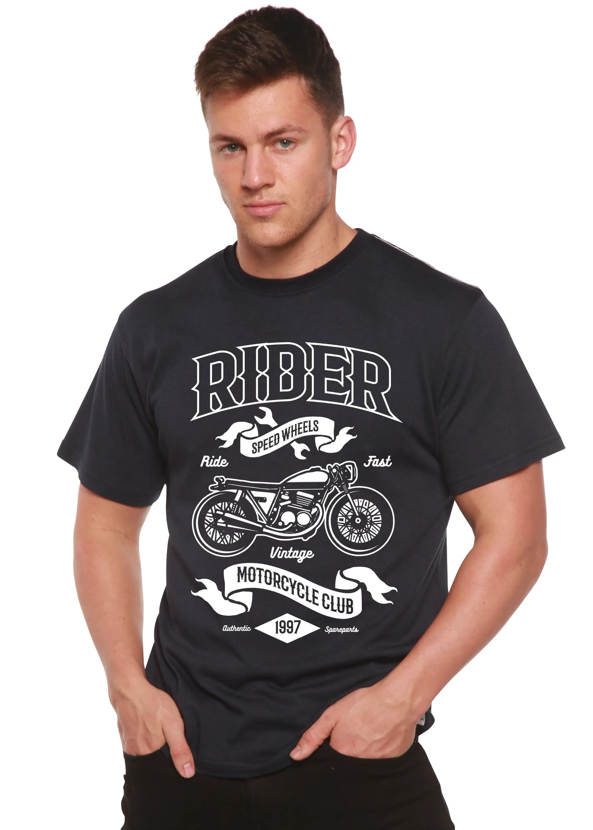 Rider Spun Bamboo® Men's Bamboo Viscose/Organic Cotton Short Sleeve Graphic T-Shirt Spun Bamboo