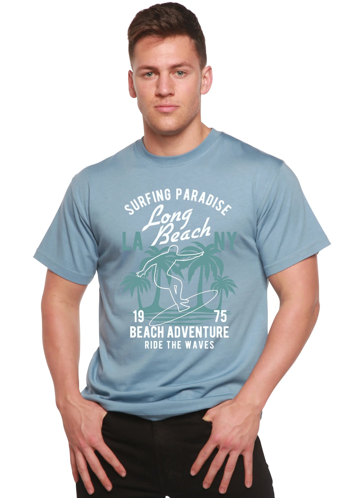 Beach Adventure Men's Bamboo Viscose/Organic Cotton Short Sleeve Graphic T-Shirt Spun Bamboo