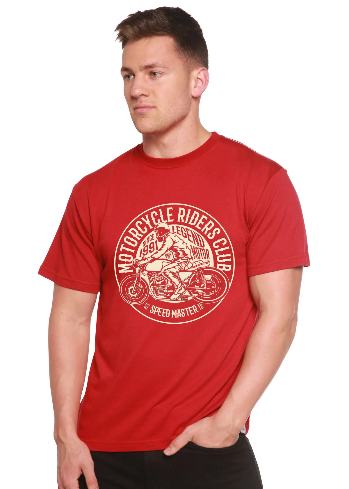 Motorcycle Riders Club Men's Bamboo Viscose/Organic Cotton Short Sleeve Graphic T-Shirt Spun Bamboo