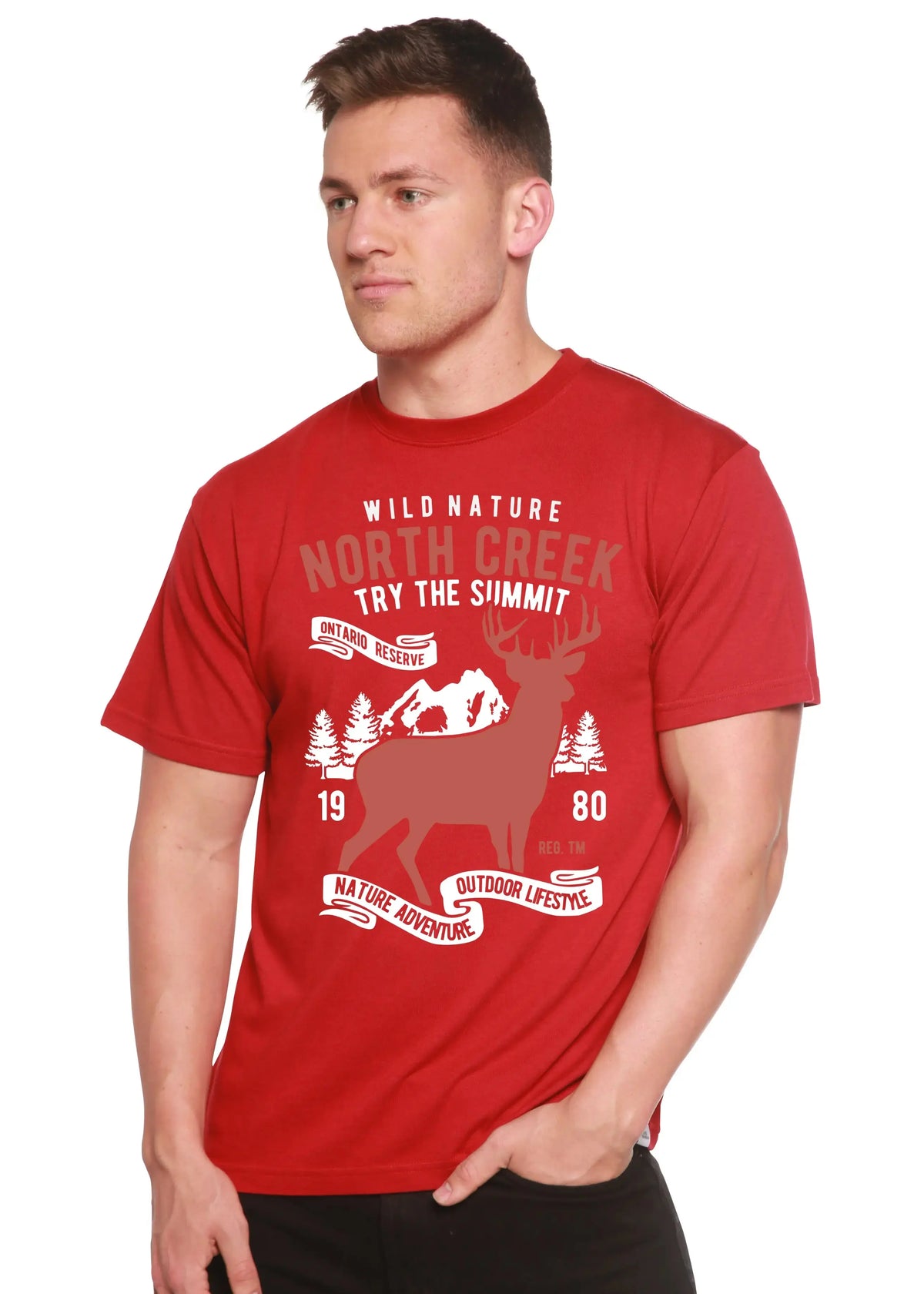 North Creek Spun Bamboo® Men's Bamboo Viscose/Organic Cotton Short Sleeve Graphic T-Shirt Spun Bamboo
