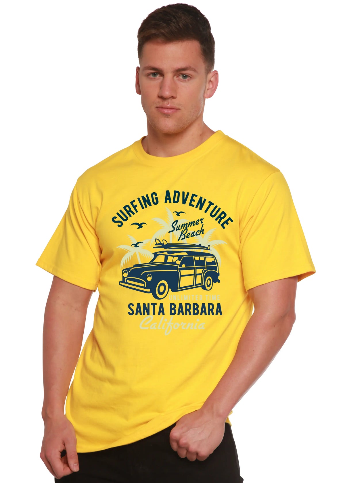 Surfing Adventure Spun Bamboo® Men's Bamboo Viscose/Organic Cotton Short Sleeve Graphic T-Shirt Spun Bamboo