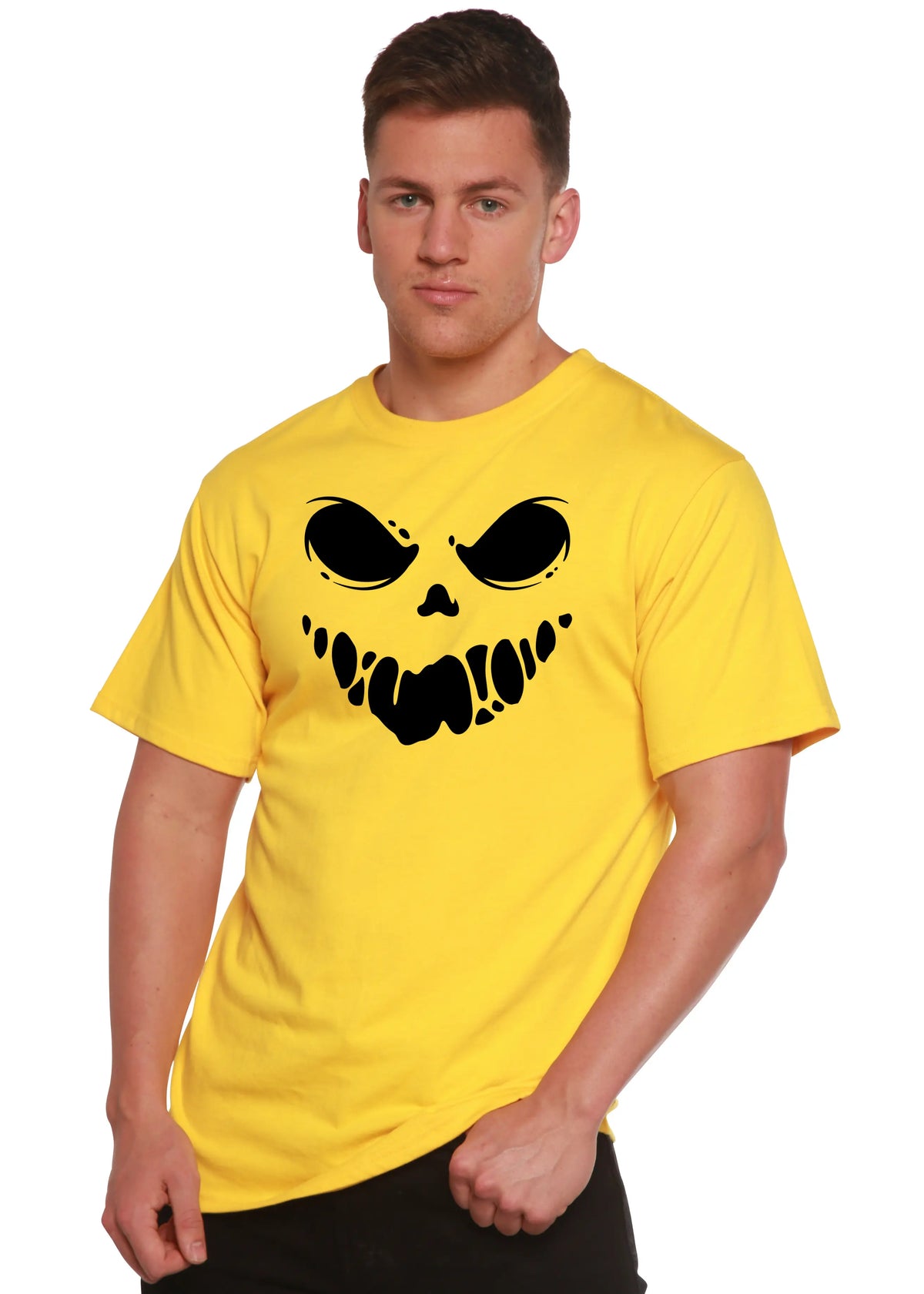 Halloween Boo Men's Bamboo Viscose/Organic Cotton Short Sleeve Graphic T-Shirt Spun Bamboo