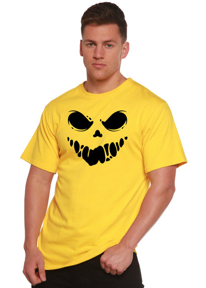 Halloween Boo Men's Bamboo Viscose/Organic Cotton Short Sleeve Graphic T-Shirt Spun Bamboo