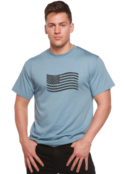 American Flag Men's Bamboo Short Sleeve Graphic T-Shirt Spun Bamboo