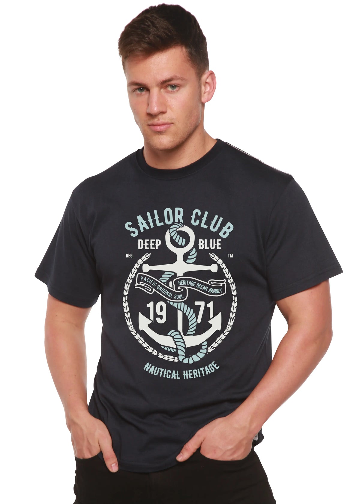 Sailor Club Spun Bamboo® Men's Bamboo Viscose/Organic Cotton Short Sleeve Graphic T-Shirt Spun Bamboo