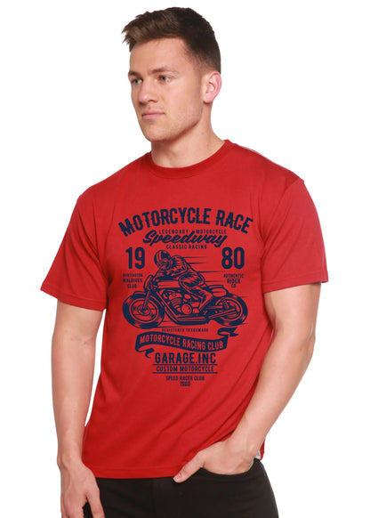 Motorcycles Race Men's Bamboo Viscose/Organic Cotton Short Sleeve Graphic T-Shirt Spun Bamboo