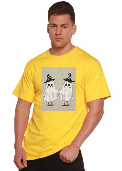 Cute Ghost Men's Bamboo Viscose/Organic Cotton Short Sleeve Graphic T-Shirt Spun Bamboo