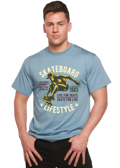 Skateboard Lifestyle Men's Bamboo Viscose/Organic Cotton Short Sleeve Graphic T-Shirt Spun Bamboo