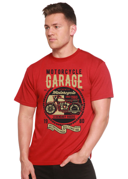 Motorcycle Garage Men's Bamboo Viscose/Organic Cotton Short Sleeve Graphic T-Shirt Spun Bamboo