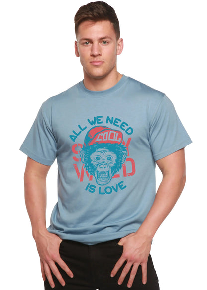 All We Need is Love Men's Bamboo Viscose/Organic Cotton Short Sleeve Graphic T-Shirt Spun Bamboo