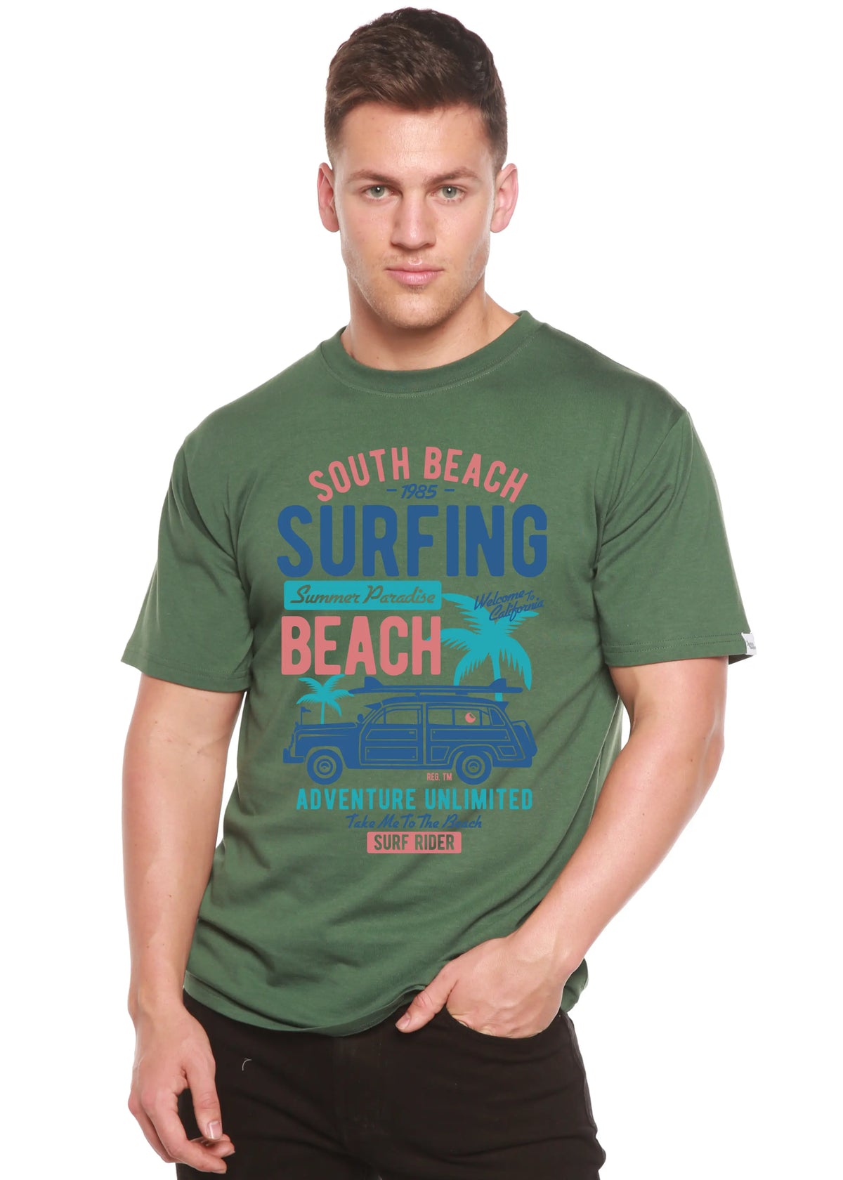 South Beach Spun Bamboo® Men's Bamboo Viscose/Organic Cotton Short Sleeve Graphic T-Shirt Spun Bamboo