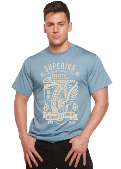 Superior Motorcycle Spun Bamboo® Men's Bamboo Viscose/Organic Cotton Short Sleeve Graphic T-Shirt Spun Bamboo