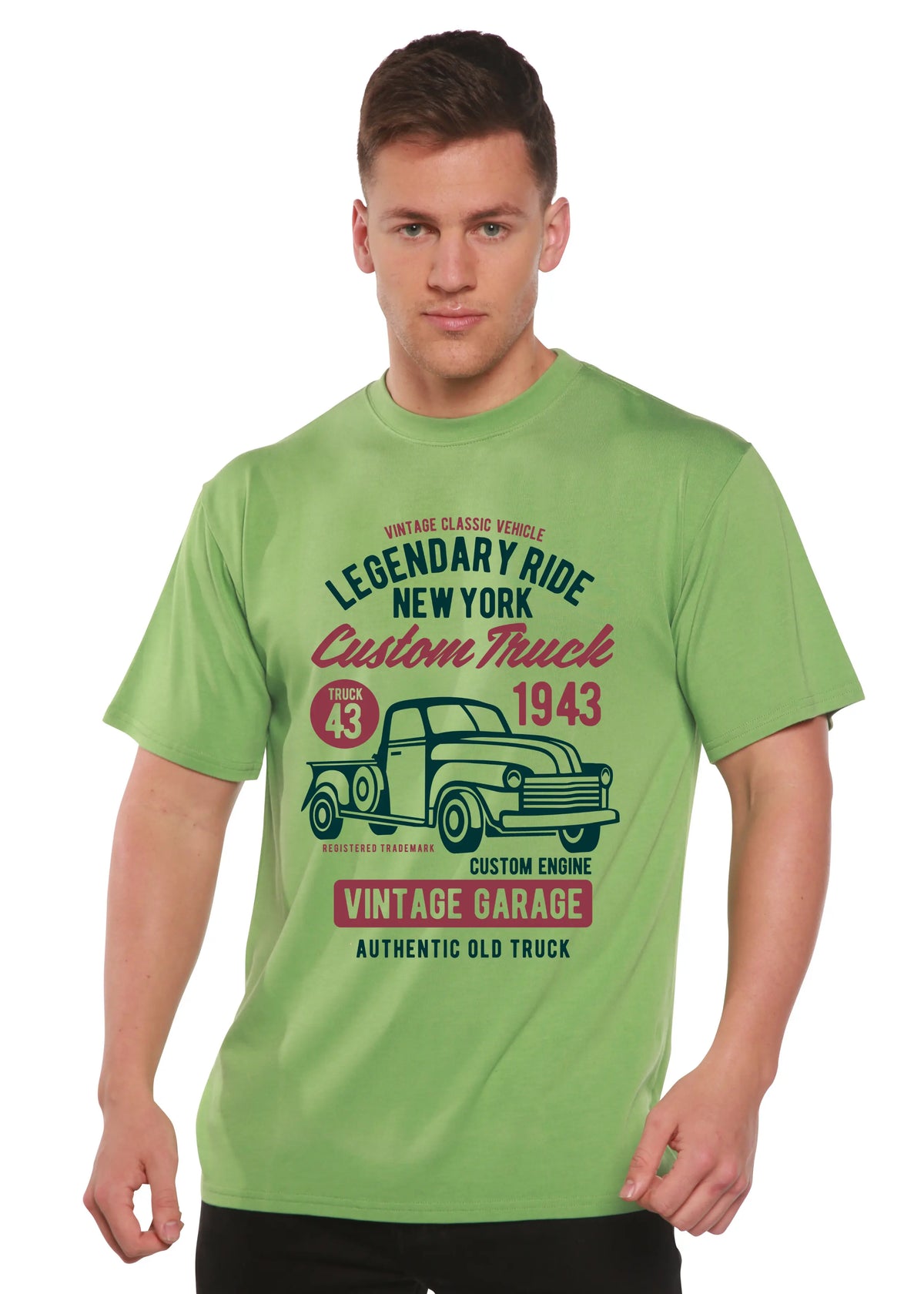 Legendary Ride Custom Truck Men's Bamboo Viscose/Organic Cotton Short Sleeve Graphic T-Shirt Spun Bamboo