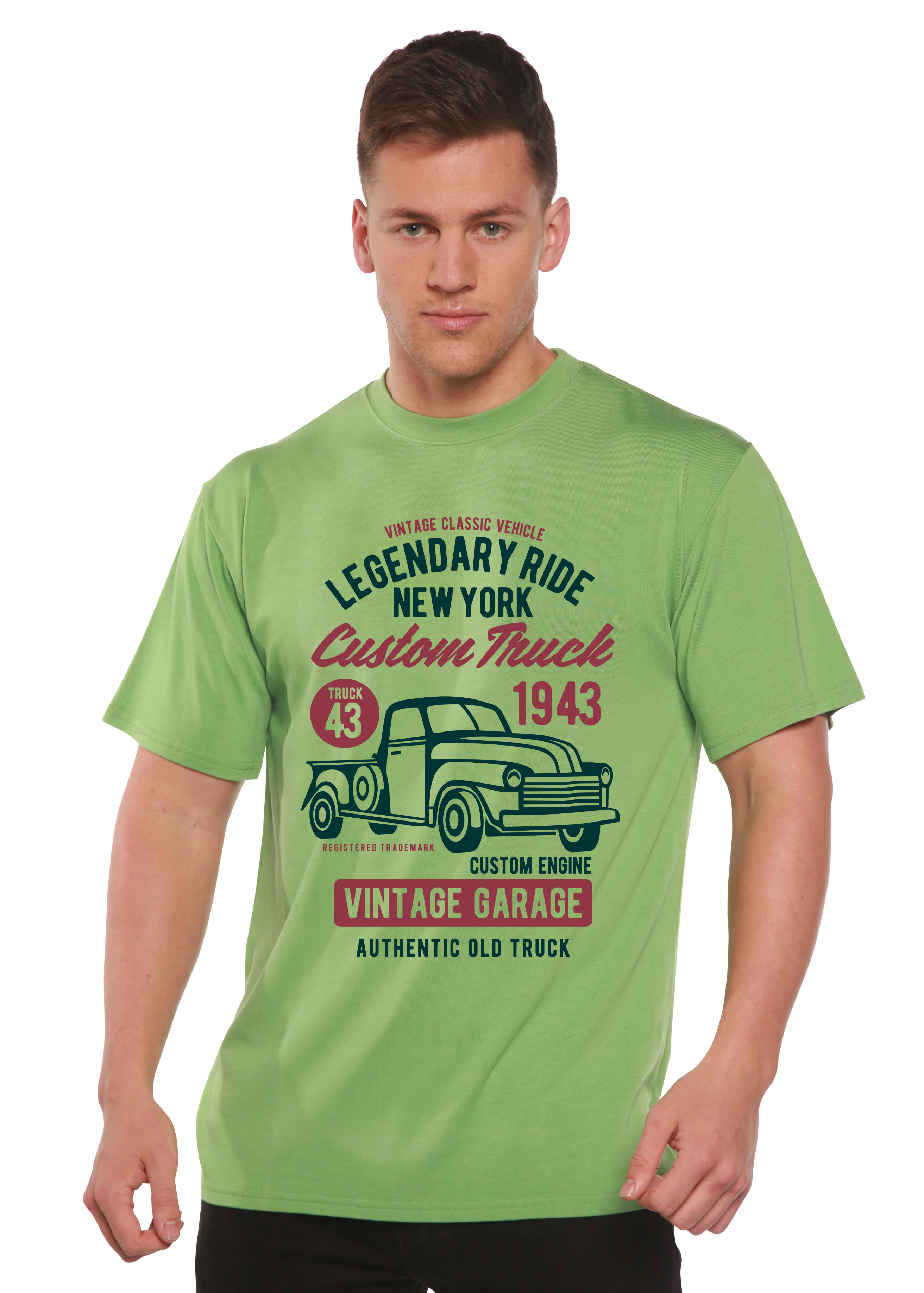 Legendary Ride Custom Truck Men's Bamboo Viscose/Organic Cotton Short Sleeve Graphic T-Shirt Spun Bamboo