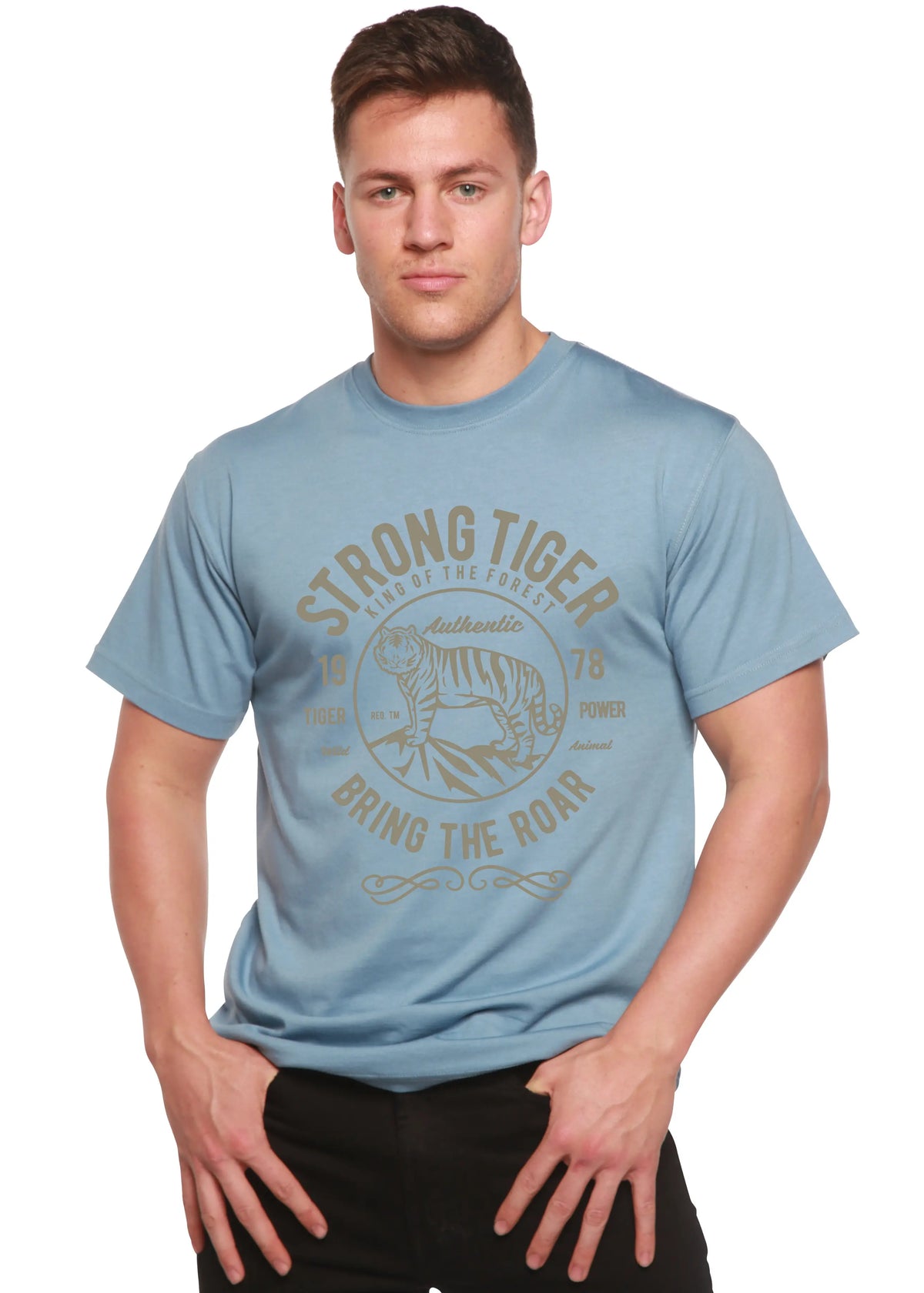 Strong Tiger Spun Bamboo® Men's Bamboo Viscose/Organic Cotton Short Sleeve Graphic T-Shirt Spun Bamboo