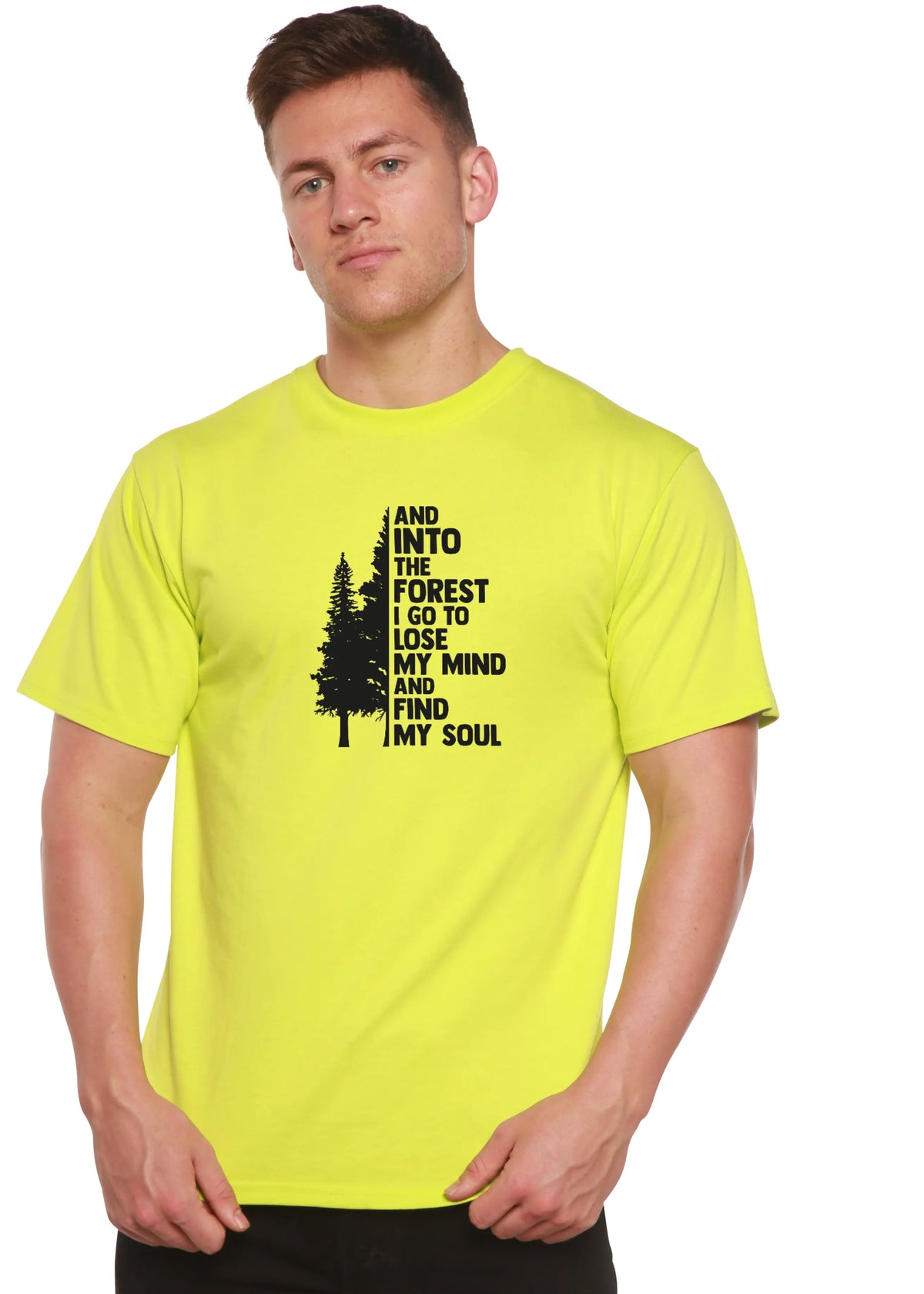 And Into The Forest I Go Men's Bamboo Viscose/Organic Cotton Short Sleeve Graphic T-Shirt Spun Bamboo