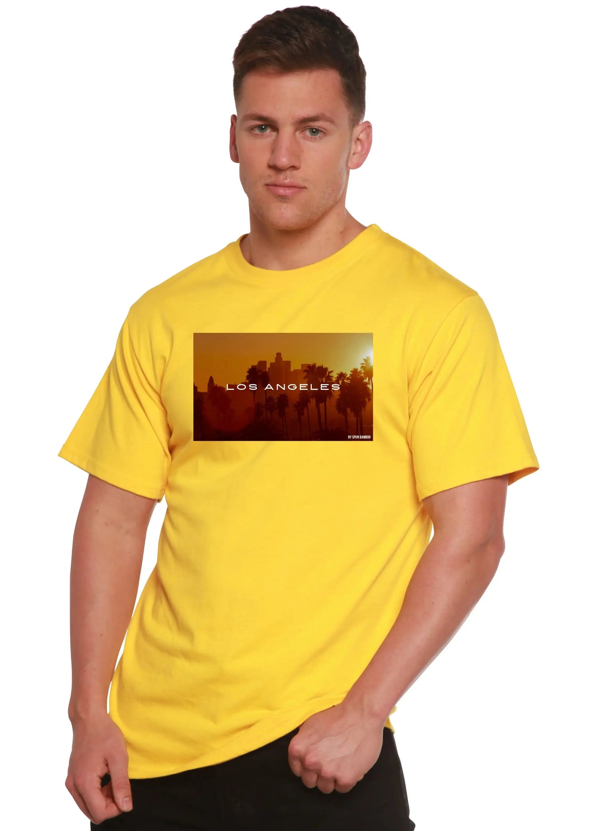 Los Angeles Unisex Bamboo Viscose/Organic Cotton Short Sleeve Graphic T-Shirt Spun Bamboo