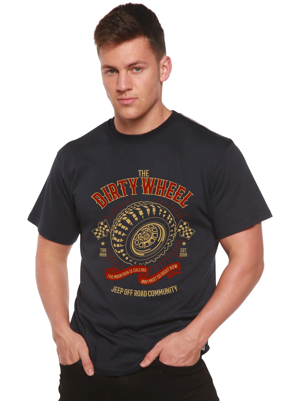 The Dirty Wheel Spun Bamboo® Men's Bamboo Viscose/Organic Cotton Short Sleeve Graphic T-Shirt Spun Bamboo