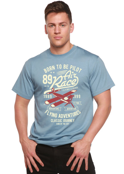 Born To Be Pilot Men's Bamboo Viscose/Organic Cotton Short Sleeve Graphic T-Shirt Spun Bamboo