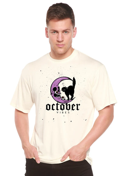 October Vibes Men's Bamboo Viscose/Organic Cotton Short Sleeve Graphic T-Shirt Spun Bamboo