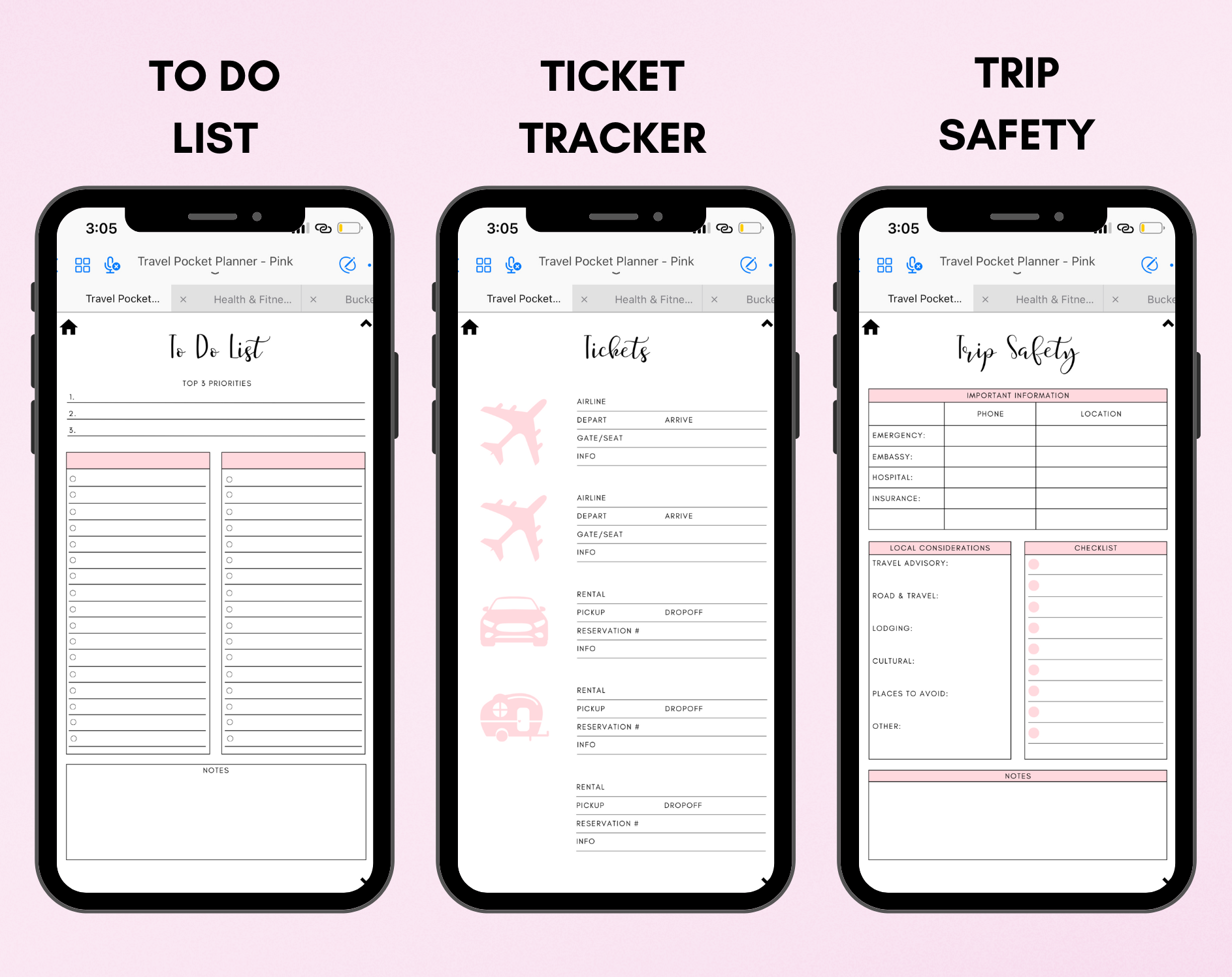 Digital Travel Phone Planner Bundle Jessica Autumn