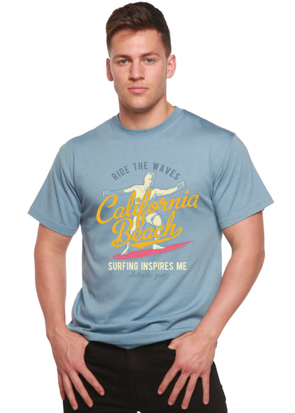 California Beach Men's Bamboo Viscose/Organic Cotton Short Sleeve Graphic T-Shirt Spun Bamboo
