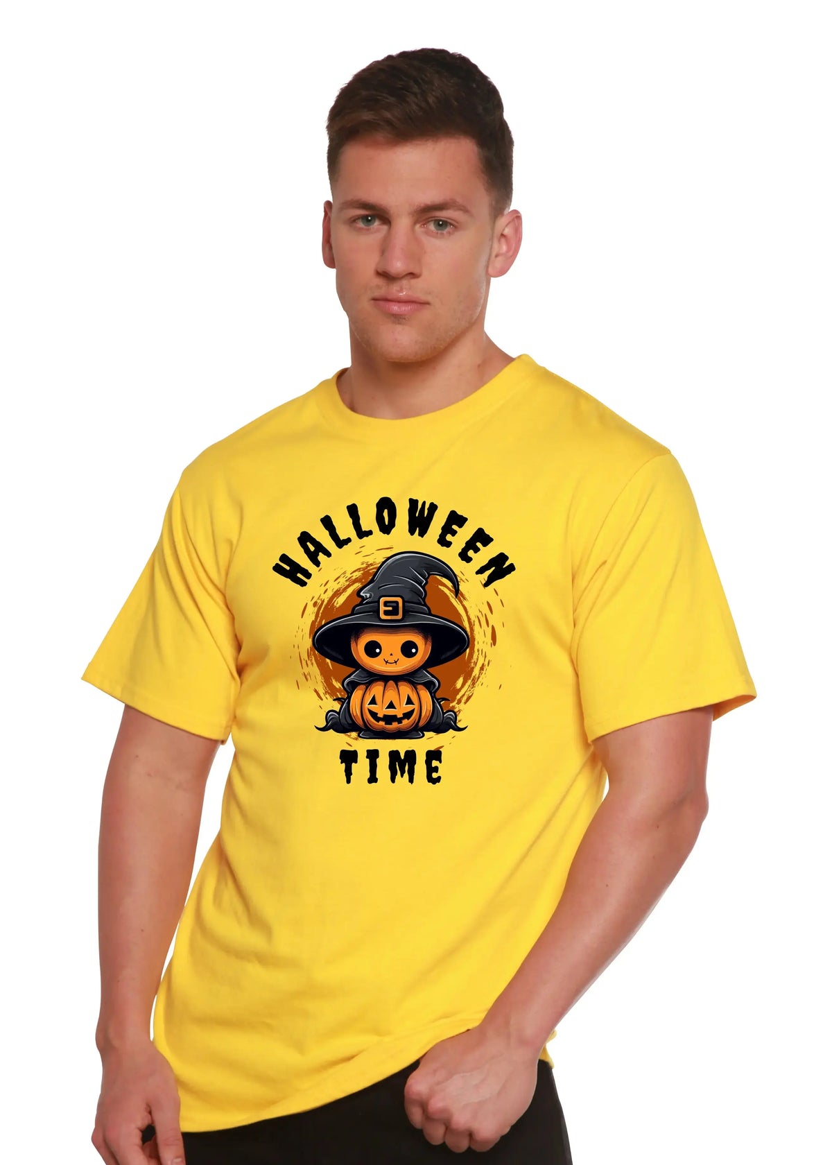 Halloween Time Unisex Bamboo Viscose/Organic Cotton Short Sleeve Graphic T-Shirt Spun Bamboo