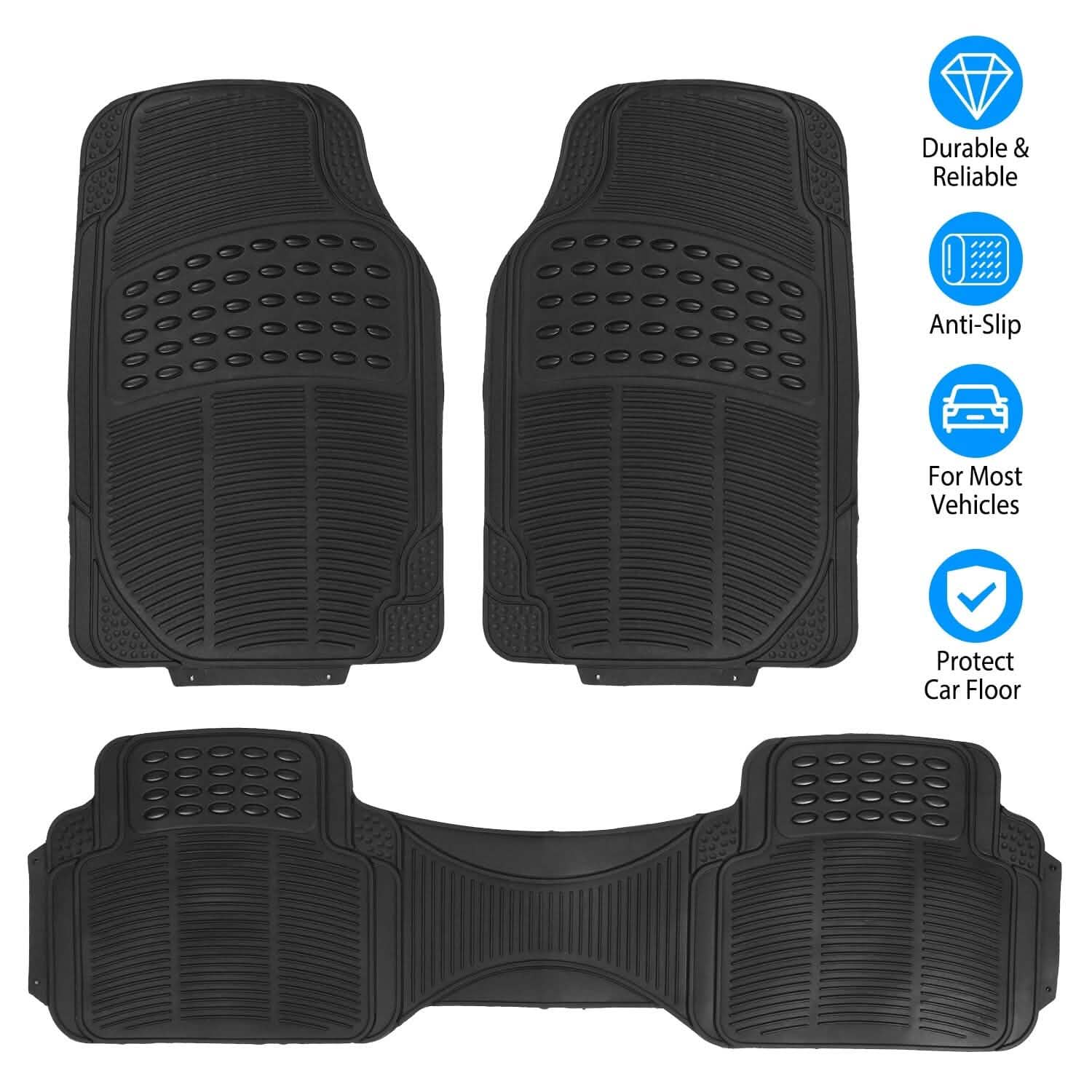 3-Piece: Automotive Floor Mats Set DailySale