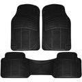 3-Piece: OxGord Car Floor Mats Ridged Rubber Full Set Universal Fit DailySale