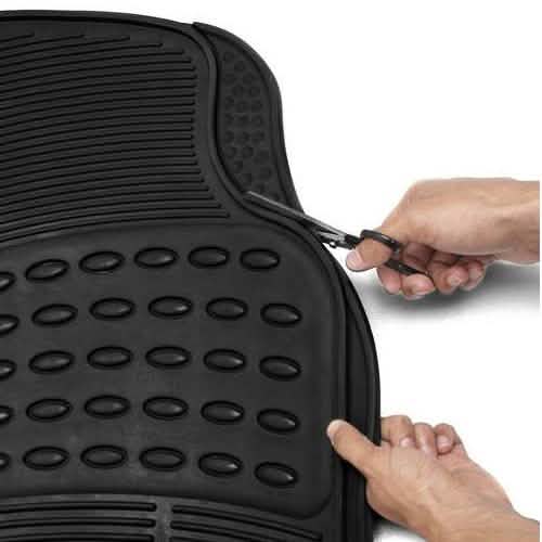3-Piece: OxGord Car Floor Mats Ridged Rubber Full Set Universal Fit DailySale