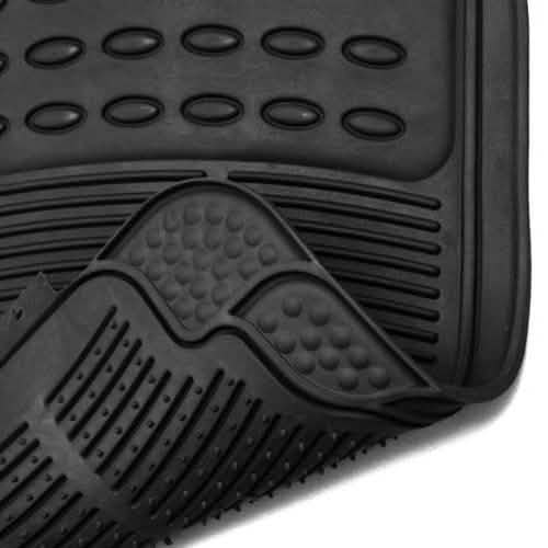 3-Piece: OxGord Car Floor Mats Ridged Rubber Full Set Universal Fit DailySale