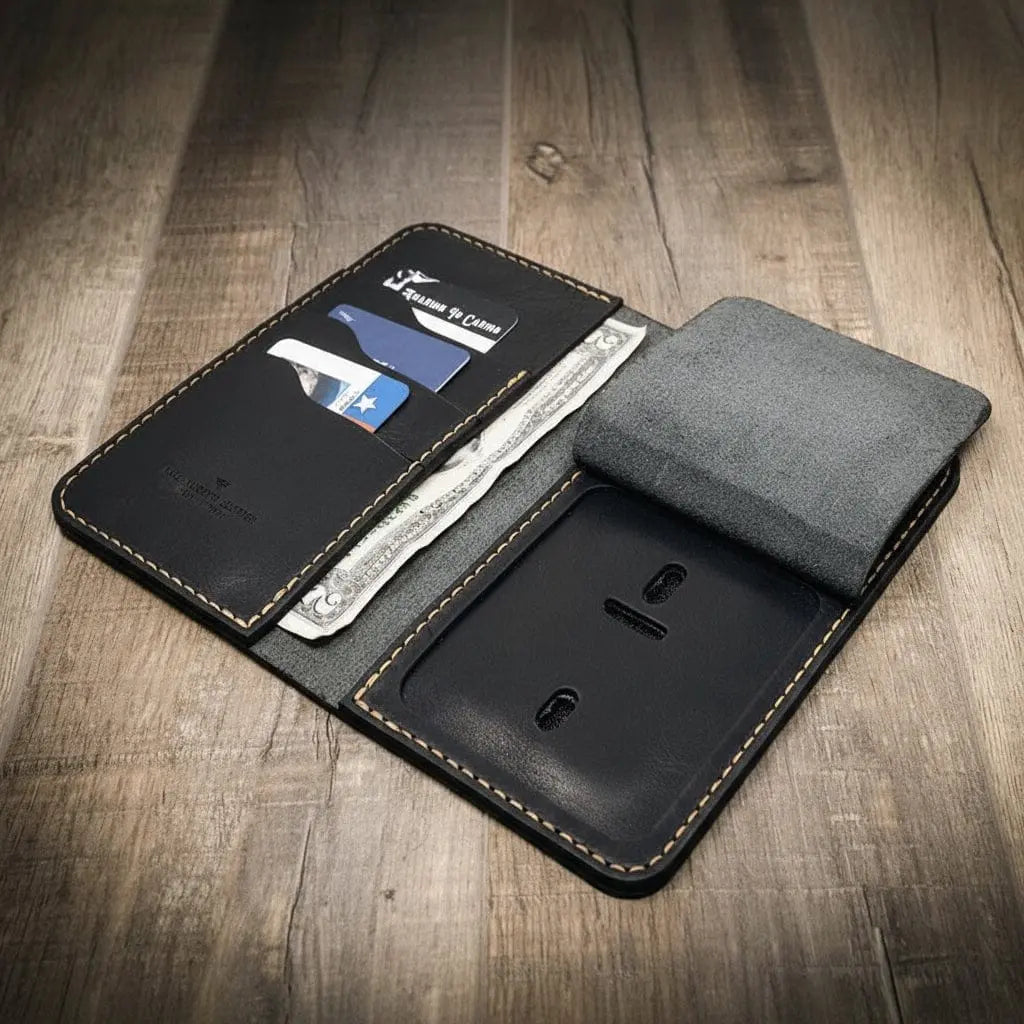 Badge Long Wallet Bull Sheath Leather