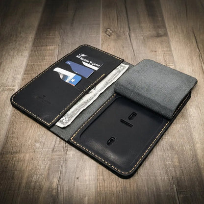 Badge Long Wallet Bull Sheath Leather