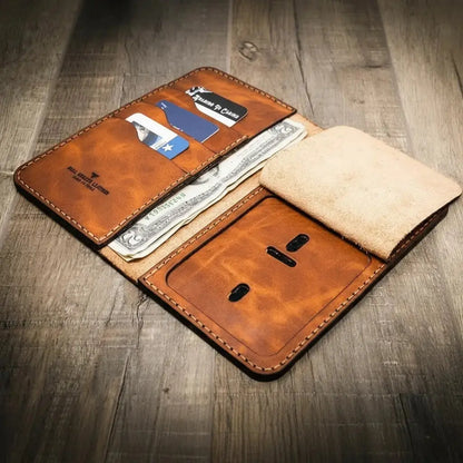 Badge Long Wallet Bull Sheath Leather