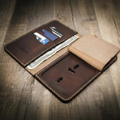 Badge Long Wallet Bull Sheath Leather