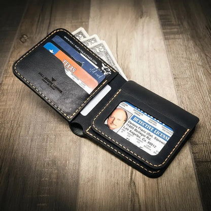 Badge Bifold Wallet Bull Sheath Leather