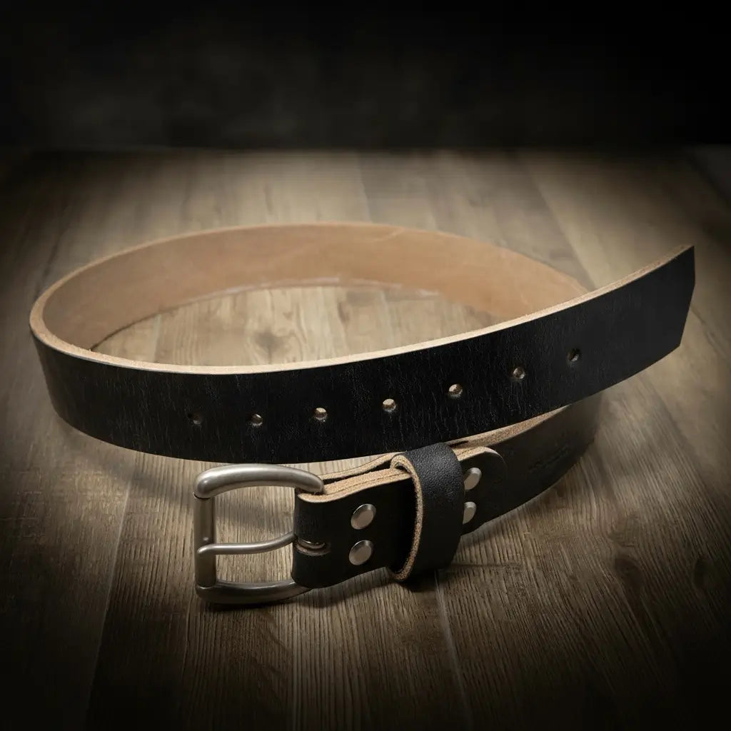 Men's Leather Belt - Black Bull Sheath Leather