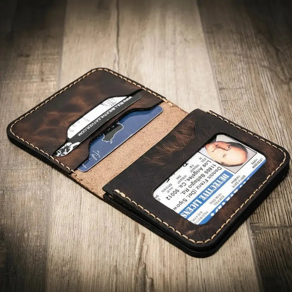 Minimalist Badge Wallet Bull Sheath Leather