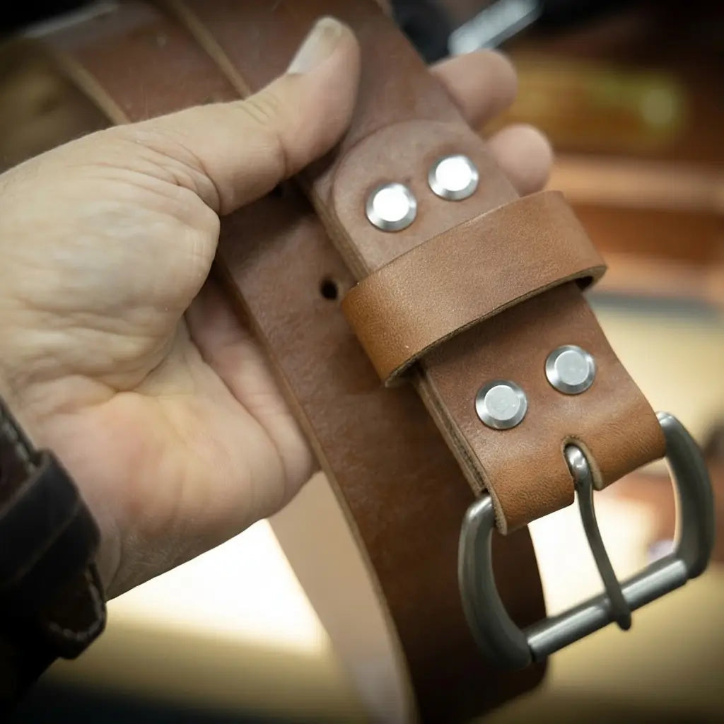 Men's Leather Belt - Oak Brown Bull Sheath Leather