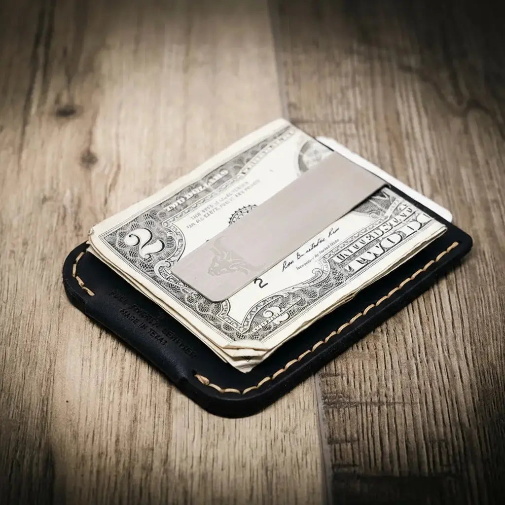 The Keller Money Clip Bull Sheath Leather