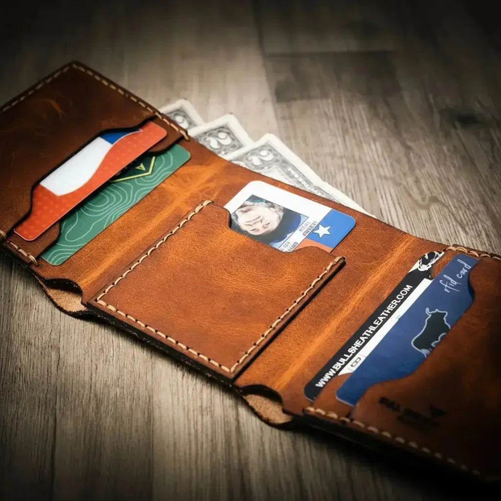 The Trinity Trifold Wallet Bull Sheath Leather