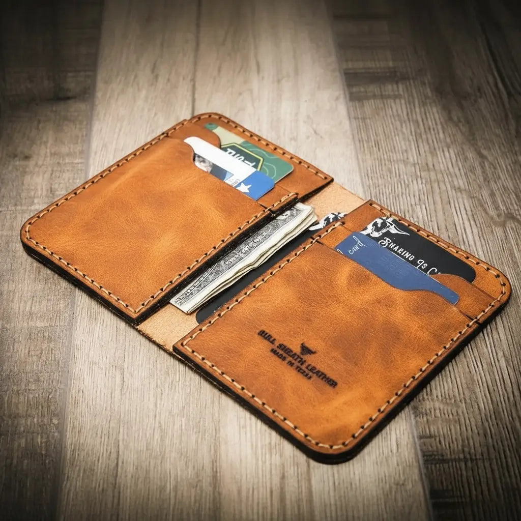The Tyler Vertical Wallet Bull Sheath Leather