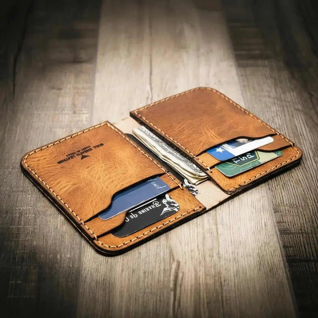 The Tyler Vertical Wallet Bull Sheath Leather