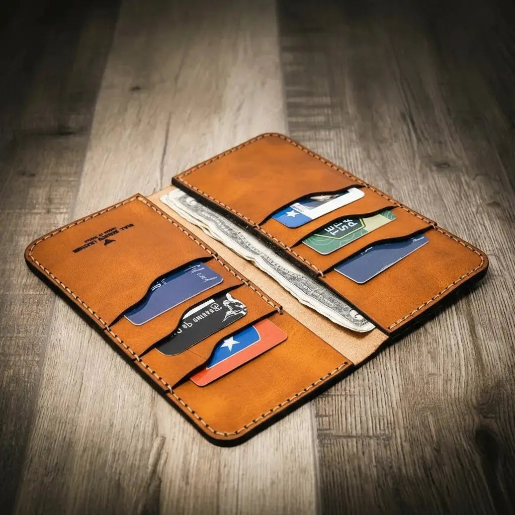 Western Long Wallet Bull Sheath Leather