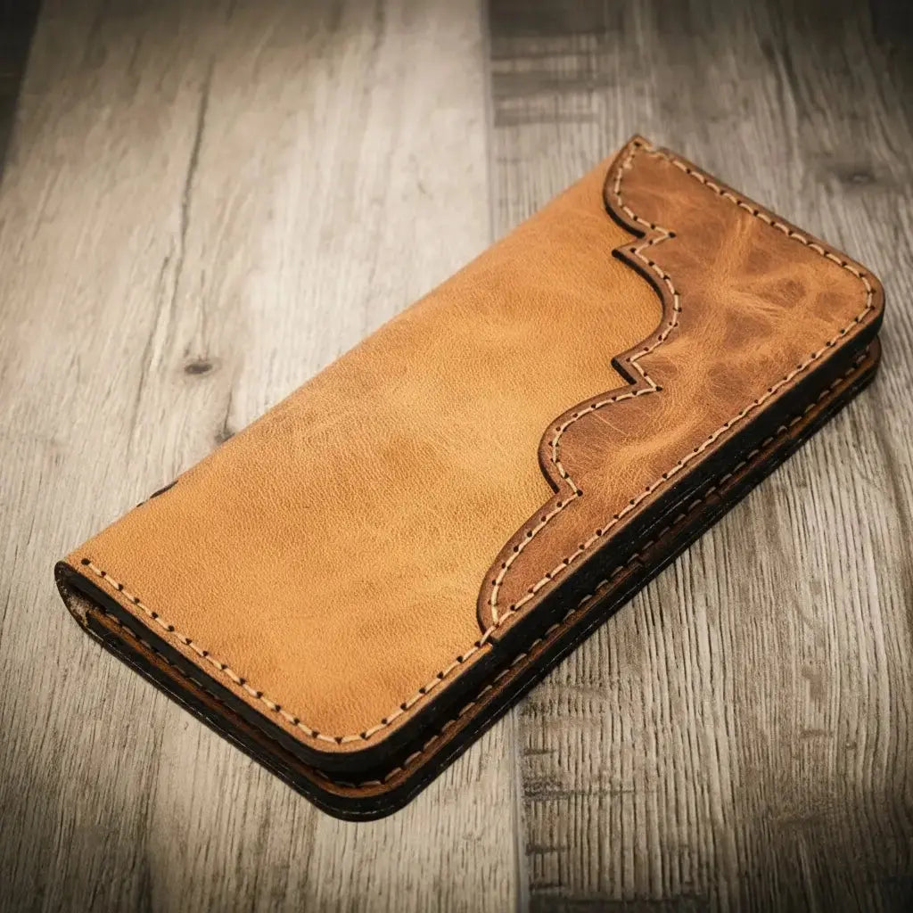 Western Long Wallet Bull Sheath Leather