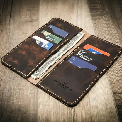 Western Long Wallet Bull Sheath Leather