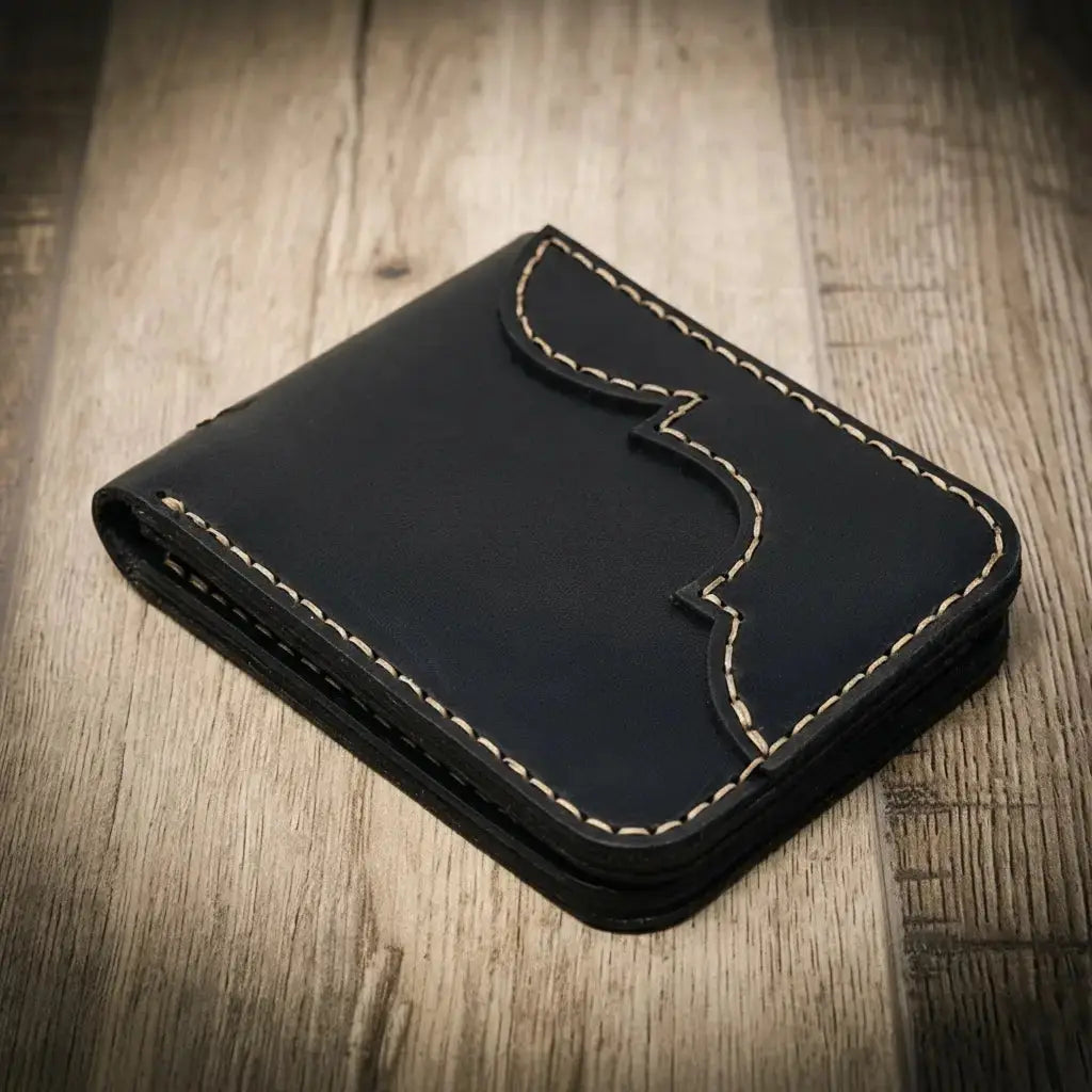 Western Bifold Wallet Bull Sheath Leather