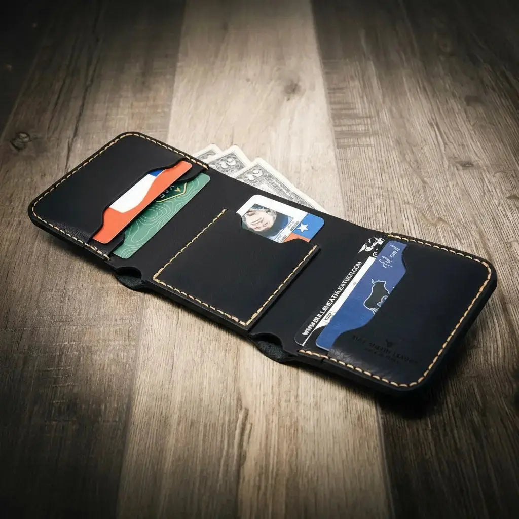 Western Trifold Wallet Bull Sheath Leather