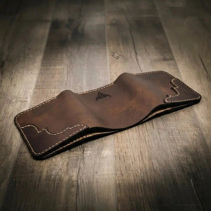 Western Trifold Wallet Bull Sheath Leather