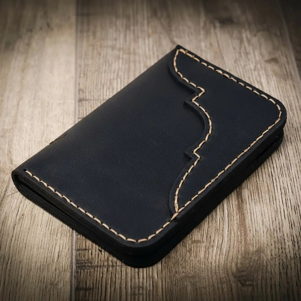 Western Vertical Wallet Bull Sheath Leather